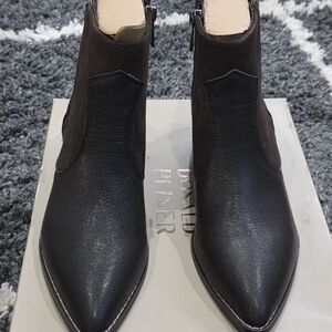 Donald J Pliner Brown Suede And Leather Women's Ankle Boots 7M